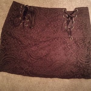 DollsKill brown lace mini skirt